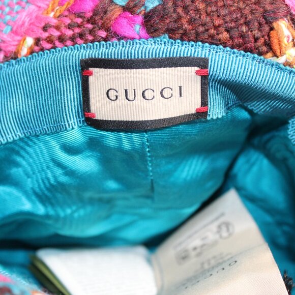 NWT GUCCI GG Elevation Tweed Spicy Multicolor Hat M 57 cm - Picture 4 of 9
